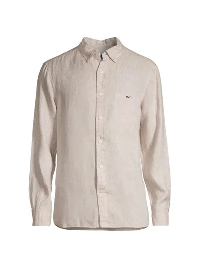 Vineyard Vines Men's Linen Button-down Shirt In Sand