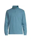 Vineyard Vines Saltwater Stripe Quarter Zip Pullover In Mallard Blue