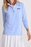 Vineyard Vines Microstripe Sankaty Half Zip Shep Shirt In Blue