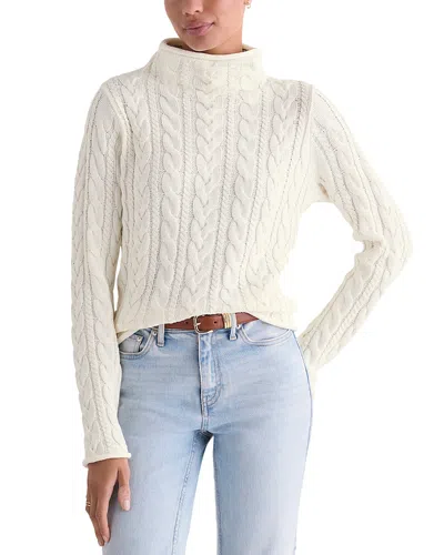 Vineyard Vines Mock Neck Cotton Knit Sweater In White