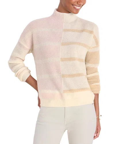 Vineyard Vines Mock Neck Sweater In Mixed Cream