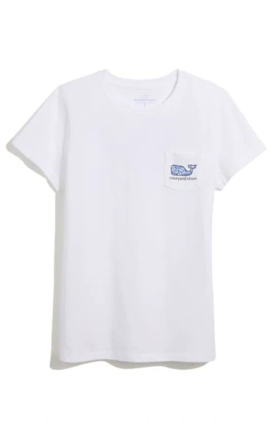 Vineyard Vines Mother's Day Floral Whale Cotton Graphic Pocket T-shirt In White Cap
