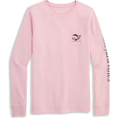 Vineyard Vines Mrs. Claus Whale Cotton Long Sleeve Graphic T-shirt In Pink