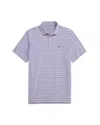 Vineyard Vines Stripe Sankaty Short Sleeve Performance Polo In Blue
