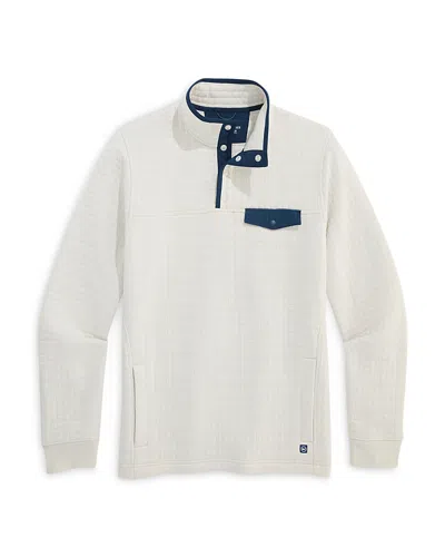 Vineyard Vines Navigator Relaxed Quarter Snap Sweatshirt In White