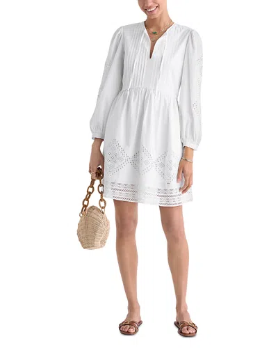 Vineyard Vines Nora Pintuck Eyelet Dress In White