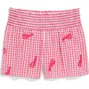 Vineyard Vines Nori Lobster Appliqué Cotton Gingham Shorts