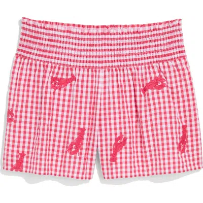 Vineyard Vines Nori Lobster Appliqué Cotton Gingham Shorts