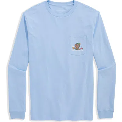 Vineyard Vines Oktoberfest Doxie Dog Graphic Long Sleeve T-shirt In Blue