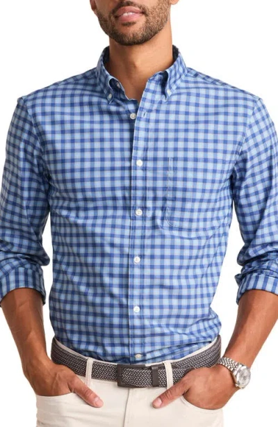 Vineyard Vines On The Go Brrr Stretch Performance Plaid Slim Fit Button Down Shirt In Moonshine Pld