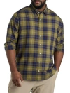 Vineyard Vines On-the-go Performance Plaid Flannel Sport Shirt In Camp Olive