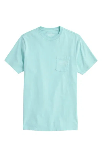 Vineyard Vines Outlined Surf Logo Short Sleeve Graphic T-shirt In Aqua Haze