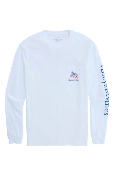 Vineyard Vines Painted Shining Sea Flag Graphic Long Sleeve T-shirt In Blue