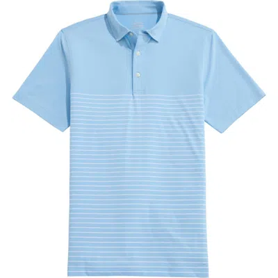 Vineyard Vines Palmero Brrr° Performance Polo In Jake Blue Cat/white