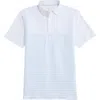 Vineyard Vines Palmero Brrr° Performance Polo In White Cap/jake Blue