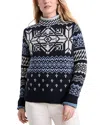 Vineyard Vines Fair Isle Wool Blend Mock Neck Sweater In Nautic