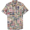 Vineyard Vines Patchwork Madras Button Down Shirt In Brown