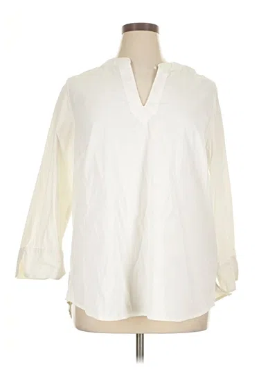 Pre-owned Vineyard Vines Performance 3/4 Sleeve Blouse In White