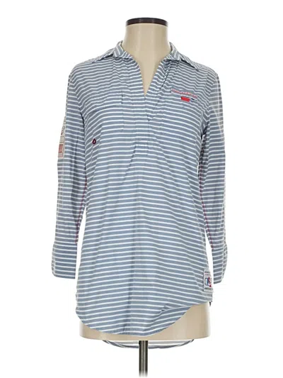 Pre-owned Vineyard Vines Performance 3/4 Sleeve Button Down Shirt In Blue