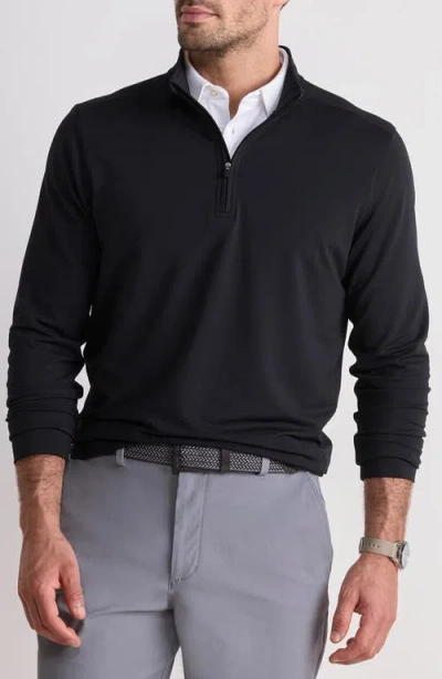 Vineyard Vines Performance Club Quarter-zip Pullover In Black