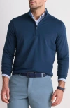Vineyard Vines Performance Club Quarter-zip Pullover In Blue