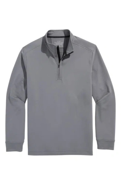 Vineyard Vines Performance Club Quarter-zip Pullover In Gray