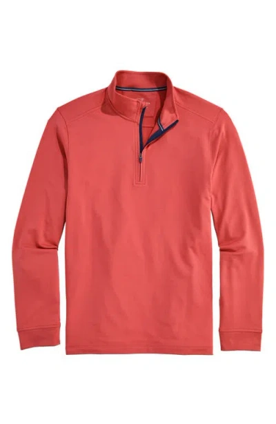 Vineyard Vines Performance Club Quarter-zip Pullover In Pink