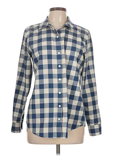 Pre-owned Vineyard Vines Performance Long Sleeve Blouse In Blue