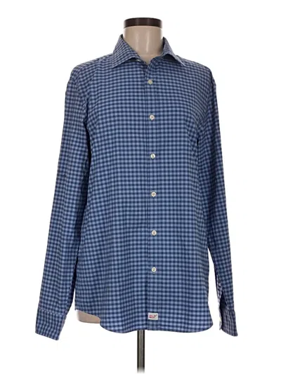 Pre-owned Vineyard Vines Performance Long Sleeve Blouse In Blue