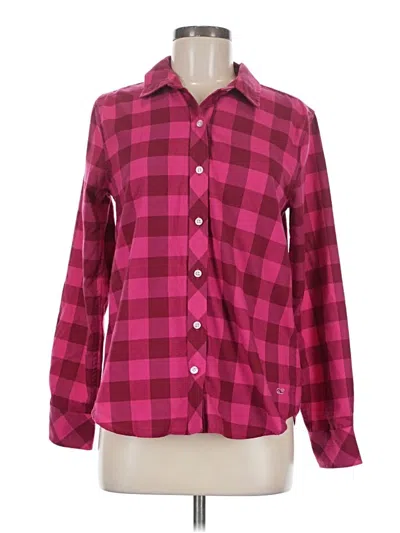 Pre-owned Vineyard Vines Performance Long Sleeve Blouse In Burgundy