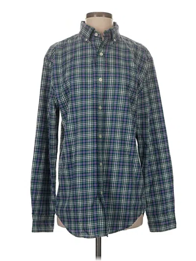 Pre-owned Vineyard Vines Performance Long Sleeve Blouse In Green