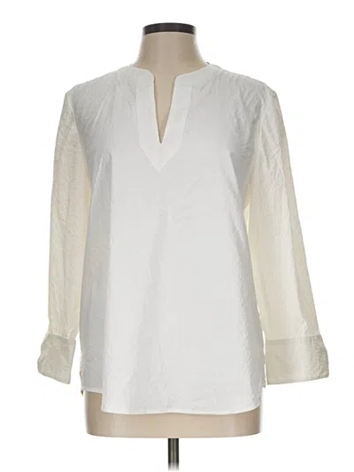 Pre-owned Vineyard Vines Performance Long Sleeve Blouse In Ivory