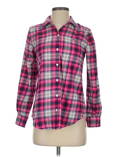 Pre-owned Vineyard Vines Performance Long Sleeve Blouse In Pink