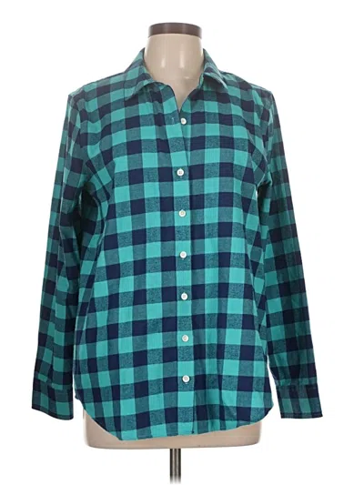 Pre-owned Vineyard Vines Performance Long Sleeve Blouse In Teal