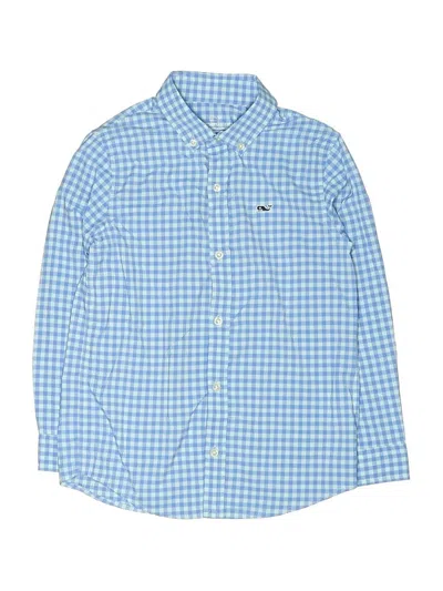 Pre-owned Vineyard Vines Performance Kids' Long Sleeve Button Down Shirt In Blue