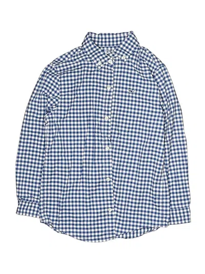 Pre-owned Vineyard Vines Performance Kids' Long Sleeve Button Down Shirt In Blue