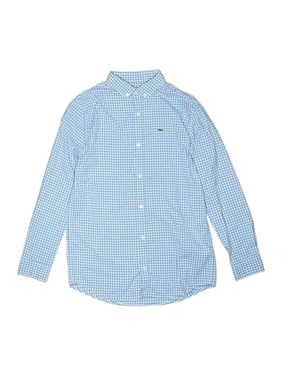 Pre-owned Vineyard Vines Performance Kids' Long Sleeve Button Down Shirt In Blue