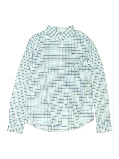 Pre-owned Vineyard Vines Performance Kids' Long Sleeve Button Down Shirt In Blue