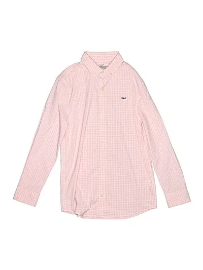 Pre-owned Vineyard Vines Performance Kids' Long Sleeve Button Down Shirt In Pink