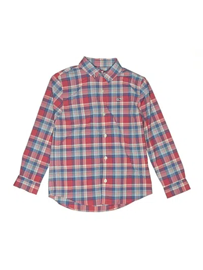 Pre-owned Vineyard Vines Performance Kids' Long Sleeve Button Down Shirt In Red