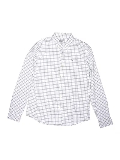 Pre-owned Vineyard Vines Performance Kids' Long Sleeve Button Down Shirt In White