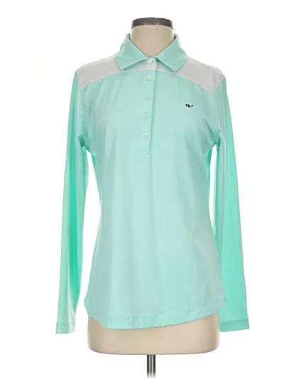 Pre-owned Vineyard Vines Performance Long Sleeve Polo Shirt In Teal