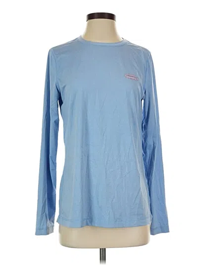 Pre-owned Vineyard Vines Performance Long Sleeve Top Blue Crew Neck Tops