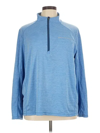 Pre-owned Vineyard Vines Performance Long Sleeve Top Blue Mock Neckline Tops