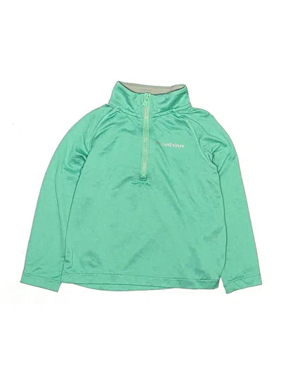 Pre-owned Vineyard Vines Performance Kids' Long Sleeve Top Green Turtleneck Tops
