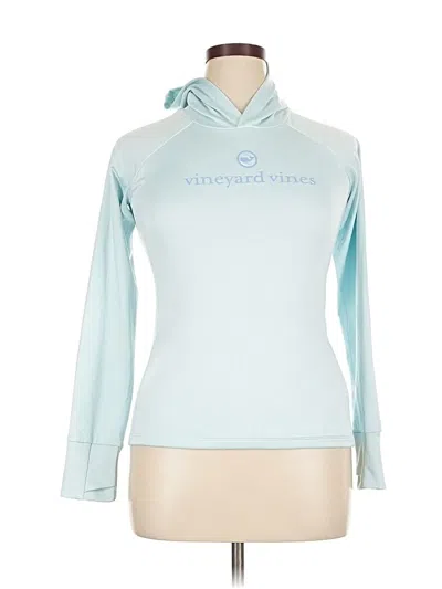 Pre-owned Vineyard Vines Performance Long Sleeve Top Teal Turtleneck Tops In Blue