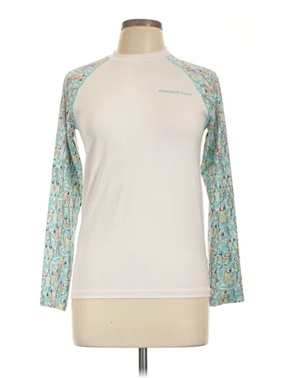Pre-owned Vineyard Vines Performance Long Sleeve T-shirt In Ivory