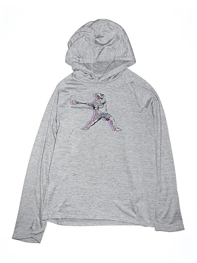 Pre-owned Vineyard Vines Performance Kids' Pullover Hoodie In Silver
