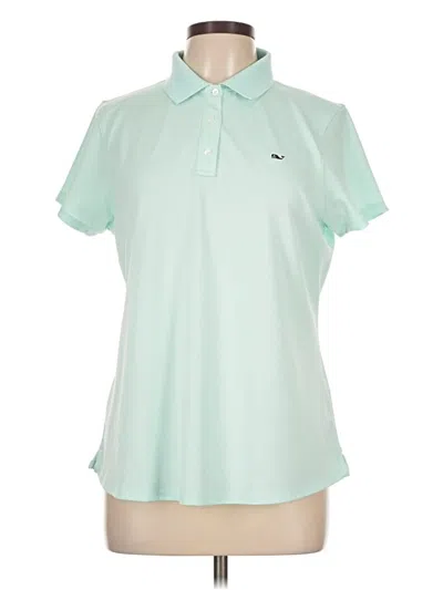 Pre-owned Vineyard Vines Performance Short Sleeve Blouse In Green