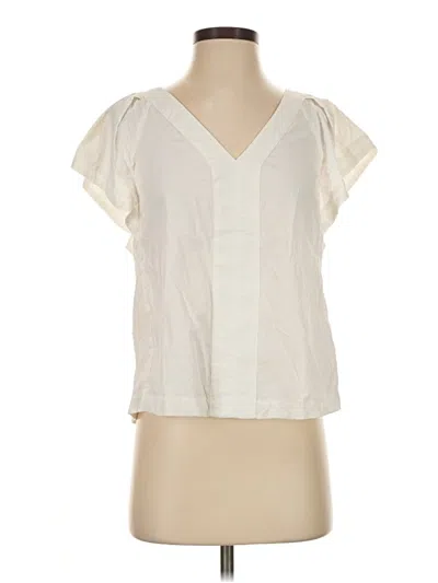 Pre-owned Vineyard Vines Performance Short Sleeve Blouse In Ivory